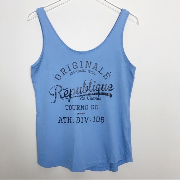 Cotton On Blue Graphic Tank Top Cannes Size S - Picture 1 of 8